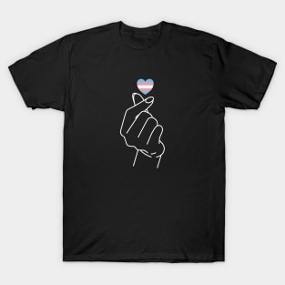 Transgender Pride Flag Korean Love Sign T-Shirt